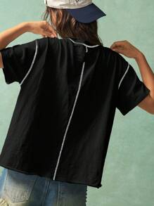 Bohemela T-shirt femme à manches courtes, col ras du cou, ample, imprimé océan, style vacances d'été