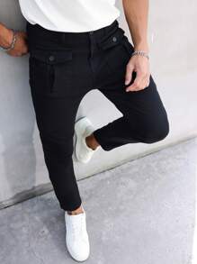 Manfinity Homme Men's Utility Pocket Skinny Casual Jeans