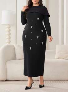 Modelyn Vestido de manga larga talla grande, diseño de moda adecuado para el verano