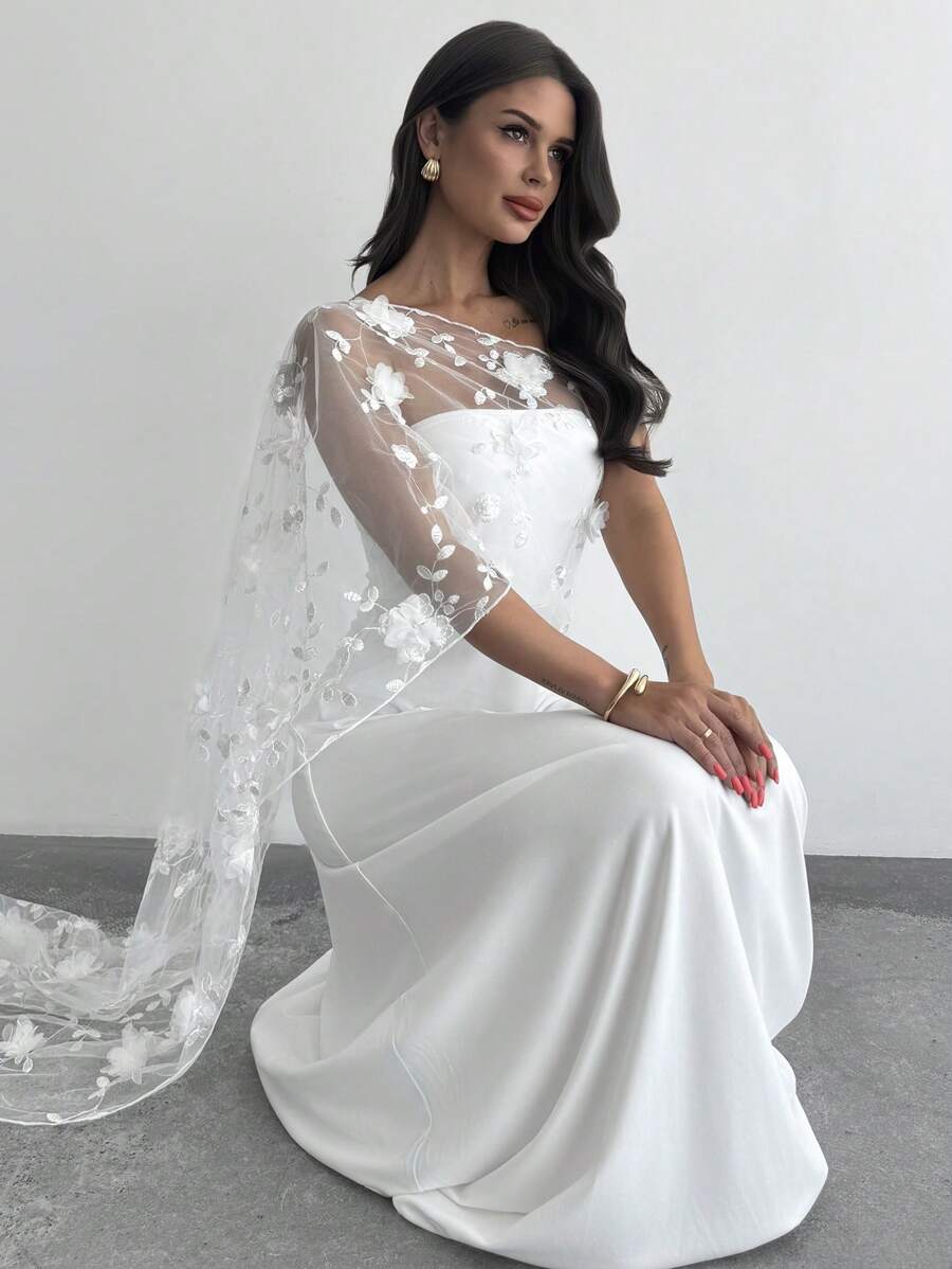 Firerie Váy lưới ren thanh lịch dành cho nữ có ống và thiết kế chữ A cạp cao, phù hợp cho đám cưới, dạ hội, tiệc tùng, mùa hè