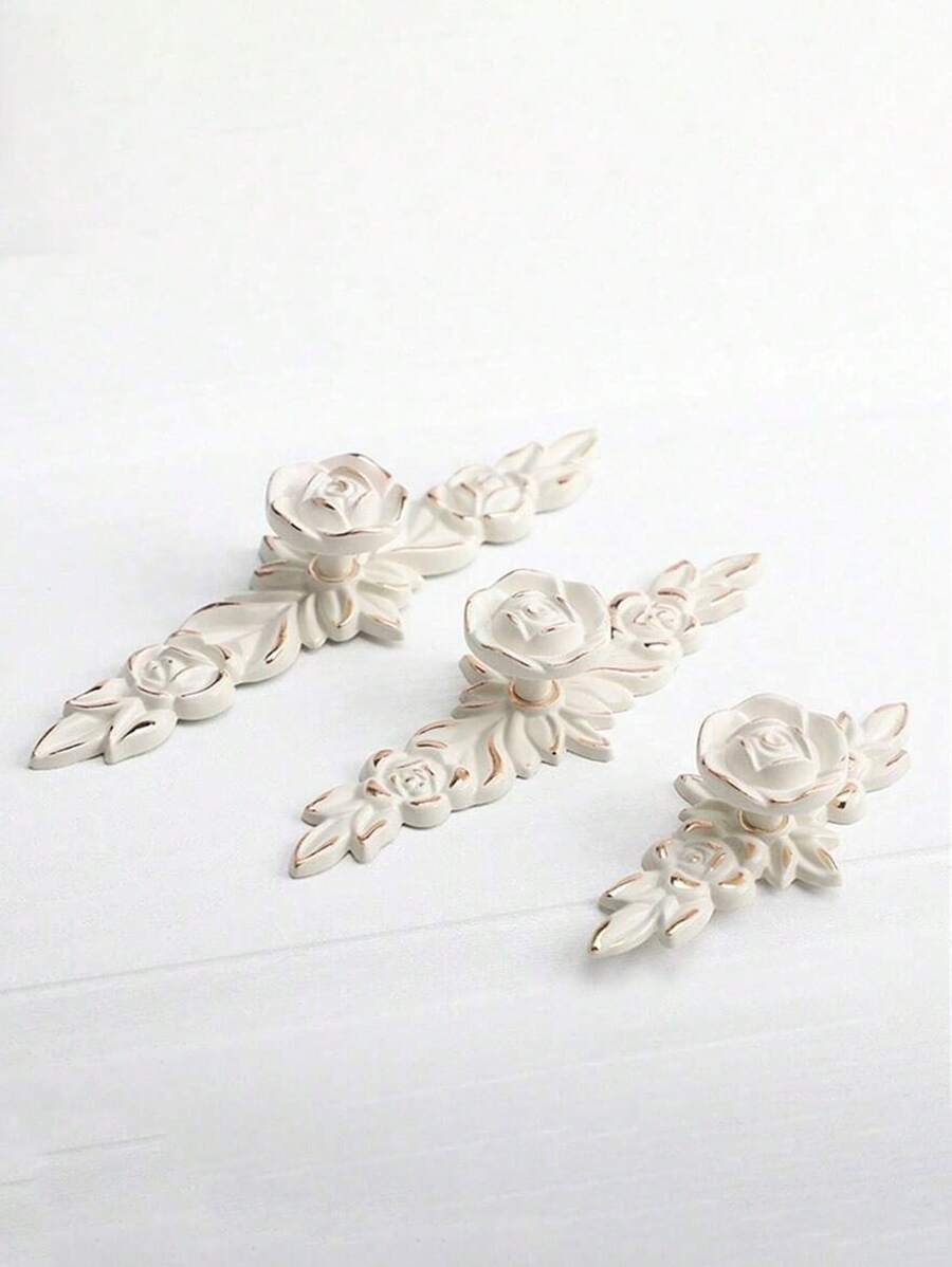 1 件/2 件现代简约欧式玫瑰色、象牙白色油漆、锌合金家具、把手、橱柜、衣柜、抽屉、门把手，用于婚礼装饰 - 彩色 - 查看 1