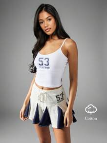 Missguided x Playboy Varsity Style Tennis Cheerleader Preppy Athleisure Pleated Mini Sport Skirt Spring Summer Sportswear Athletic Uniform - Multicolor - View 7