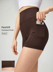 GLOWMODE 4.3" PearlLift Pocket Anti-Slip Biker Shorts Daily Casual Gym Summer Workout