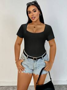 SHEIN Essnce 大码女式夏季上衣、白色 T 恤、休闲女式上衣、夏季短袖、女士夏季外出上衣大码 T 恤、音乐会女式乡村音乐会狂欢装、商务休闲女装