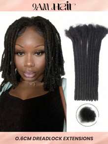 Boho Braids 0.6cm Thickness 4-14 Inch Options 10 Strands 100% Human Hair Dreadlock Extensions For Man/Women Hair Extensions Crochet Human Hair Knotless Braids - S1 - View 1