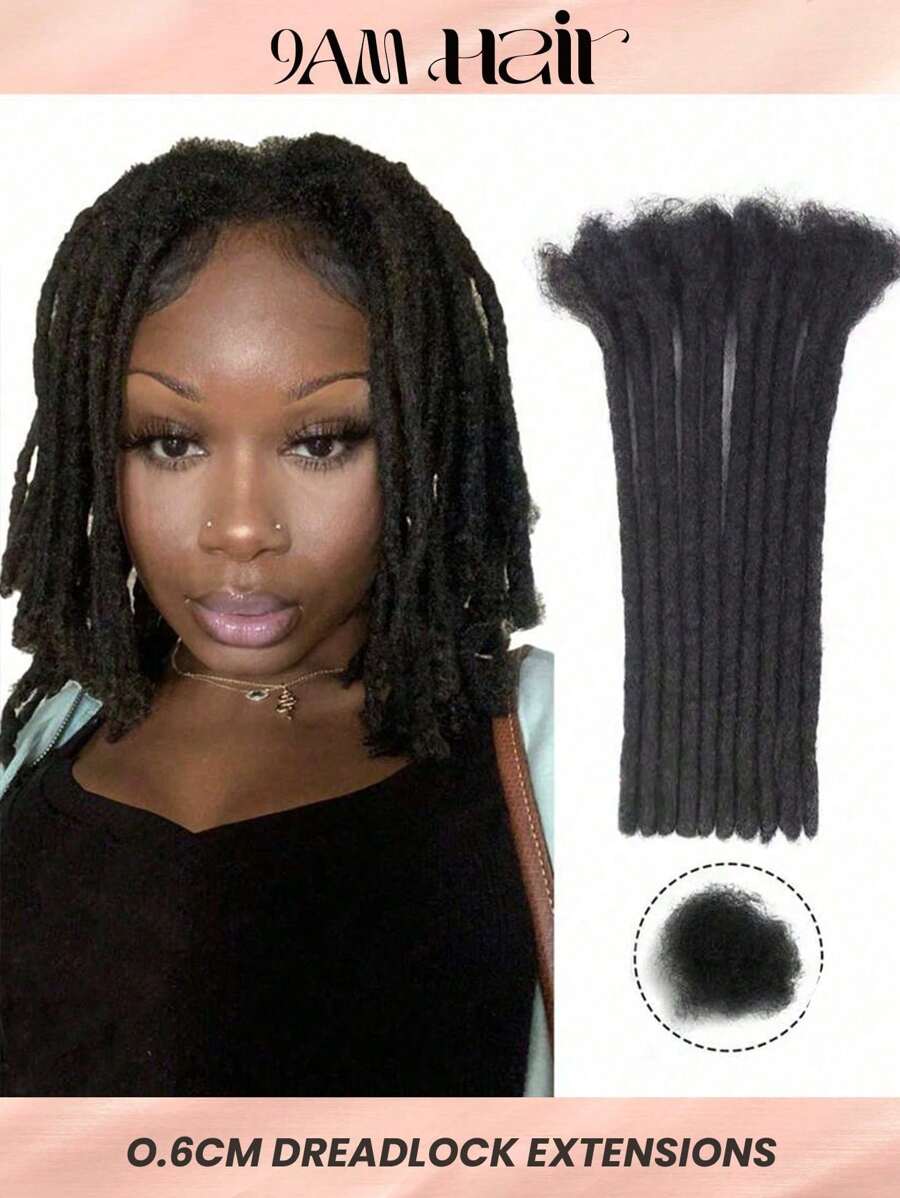 Boho Braids 0.6cm Thickness 4-14 Inch Options 10 Strands 100% Human Hair Dreadlock Extensions For Man/Women Hair Extensions Crochet Human Hair Knotless Braids - S1 - View 1