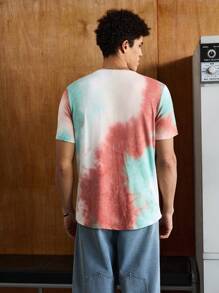 SWAVVY Men T-Shirts Fit Crew Neck Short Sleeve Casual Colorful Summer Polyester Tie Dye Tee