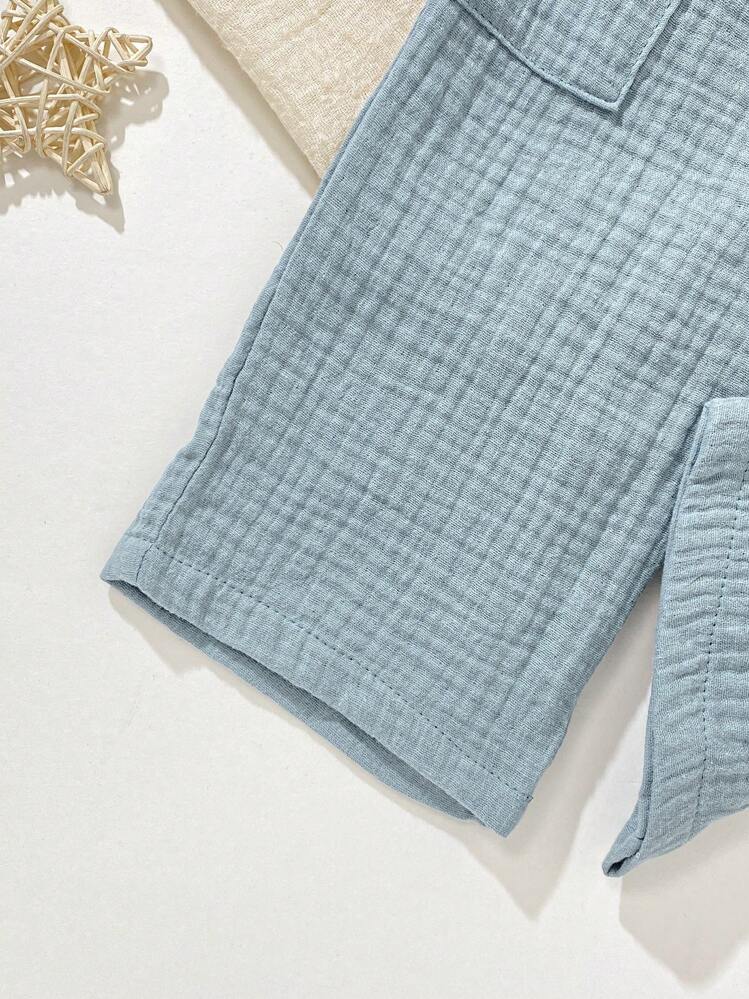 طقم بنطال والقميص قصير الأكمام لحديثي الولادة والأ...