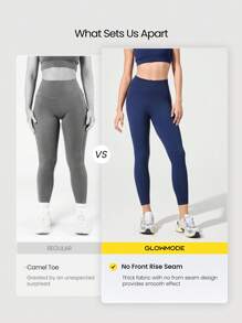 GLOWMODE 21" Seamless Fresh Start Tummy Control Scrunch Butt High-Waist Leggings Medium Impact Running Jogging Training Gym Workout