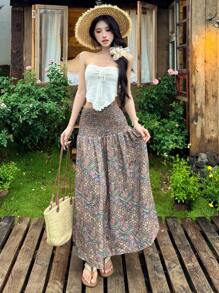 DAZY 新款夏季波西米亚风节日半身裙度假 - 粉色 - 查看 5