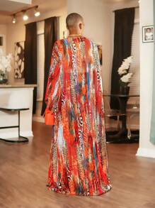 BamGleam BamGleam New Spring/Summer Women Leopard Print Long Style Thin, Elegant And Atmospheric Thin Jacket