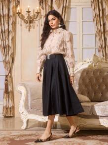 CUCCOO TILAWA Zapatos de tacón de gatito con puntera puntiaguda, diseño de patchwork floral vintage decorado con cadena, parte trasera con correa, elegantes y cómodos zapatos de vestir para uso diario, eventos al aire libre, primavera y verano, color marrón para el Día de San Valentín