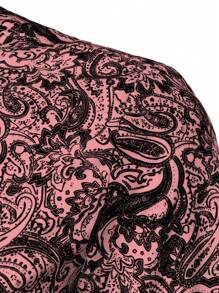 Manfinity Homme Short Sleeve Shirt For Men, Fashionable For Summer - Pink - View 4