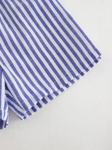 Cozy Pixies Set de 2 piezas para niños bebés con parte superior de manga corta de cuello redondo tejida de color contrastante y pantalones cortos de cintura elástica