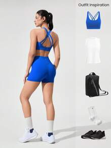 GLOWMODE 2.5" Powersculpt™ Cool Corset Quick Dry Shiny Biker Shorts Non-Slip High-Impact Running Jogging Training Gym Workout