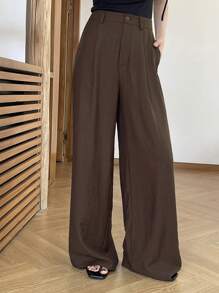 DAZY بنطلون نسائي طويل فضفاض عصري للأعمال، ملابس للعودة إلى المدرسة