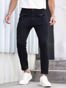 Manfinity Homme Men's Utility Pocket Skinny Casual Jeans