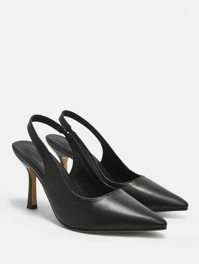 CUCCOO CURVES Plus Size Wide Fit Mode spetsiga tå högklackade Pumps Nyårssemester