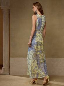 MOTF Robe à imprimé floral avec ceinture - Multicolore - Voir 4