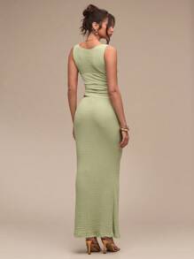 SHEIN BAE Conjuntos de 2 piezas para mujer para uso diario - Verde - Ver 2