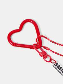 SmileyWorld® | SHEIN 笑脸和国旗设计时尚亚克力钥匙扣 - 紅色 - 查看 4