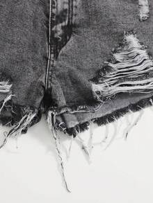 女士牛仔短裤 - 深灰色 - 查看 4