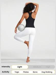 GLOWMODE FeatherFit™ Routine Round Neck Racerback Tank Light Support Low Impact Yoga Studio Gym Daily Fall Winter