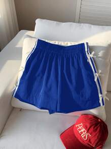 Comfortcana Shorts casuales de dama azul marino, prácticos y versátiles, para el verano