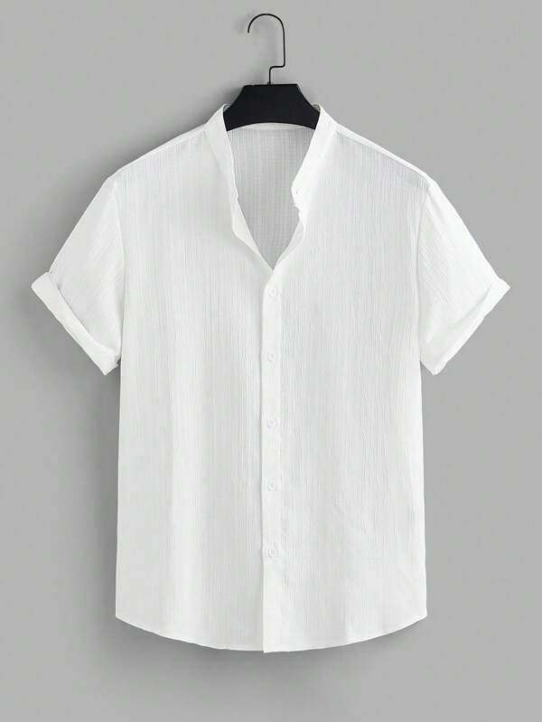 Manfinity RelaxMax Chemise d'été décontractée à manches courtes et à boutons sans pli pour hommes