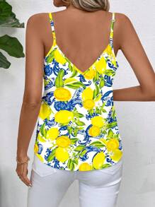 SHEIN Clasi 女士简约柠檬印花背心，适合夏季穿着 - 彩色 - 查看 2