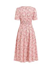 Ellevyn 圆领褶裥腰吊带裙，浪漫节日连衣裙