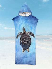 SHEIN 一件装速干冲浪斗篷换衣浴袍连帽衫，成人男女通用，可穿戴沙滩巾，超细纤维材质，适合游泳、沙滩冲浪、潜水、居家、温泉沐浴等场合。 - 彩色 - 查看 12