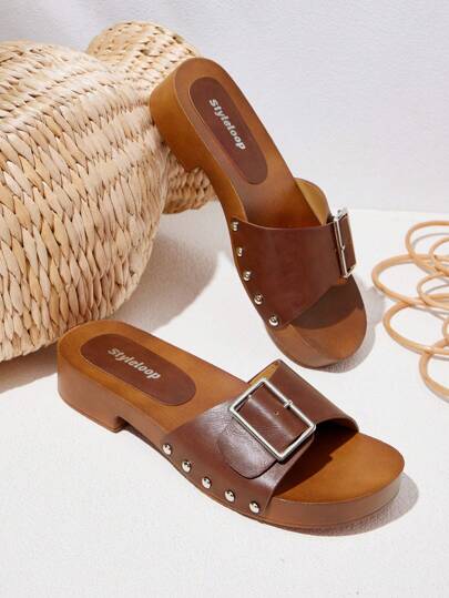 Styleloop Sandalias de plataforma para mujer con correas