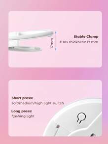 Teckwe Anneau lumineux pour selfie rechargeable, clip-on portable à 4 niveaux de réglage pour la photographie de smartphone, la vidéo, le maquillage des filles. Indispensable pour les vacances d'automne et d'hiver, le camping, les vacances. Accessoires de vacances, fournitures de camping.