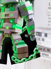 SHEIN Bộ 2 món trang phục cổ tròn tay ngắn giản dị tối giản cho bé trai tuổi teen, phù hợp cho mùa hè - Nhiều màu - Xem 5