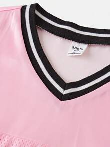 SHEIN Girlism Tween Girl Casual Streetwear Loose Jersey Print Top And Wide Leg Pants 2-Piece Set