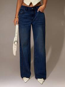 Women's Summer New Low-Waist Light-Colored Straight Loose Casual Commuter Jeans
