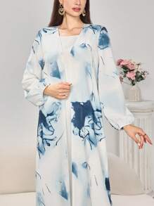Al Najma Arabic Abaya, Long Sleeve, Fashion, Suitable For Summer - Blue - View 5