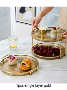 SHEIN Bandeja con asa circular para uso doméstico, fiestas y cenas