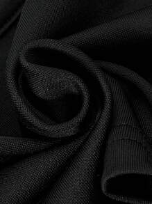 SHEIN ChillGRL 3 件套青少年女孩连帽衫、胸罩上衣和蝴蝶印花阔腿针织裤，个性化校园风格，适合返校、春夏秋装、秋季服装 - 黑色 - 查看 7