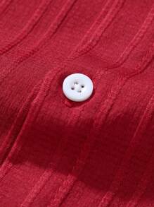 Manfinity RSRT 2pcs/Set Men's Casual Solid Color Button-Up Short Sleeve Shirt & Drawstring Shorts Men Vacation Outfits Outfits For Men Summer Vacation Outfits For Men Short Outfits For Men