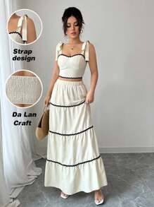 Rafferiza Women Elegant Short Camisole Top + Skirt 2 Pieces Set