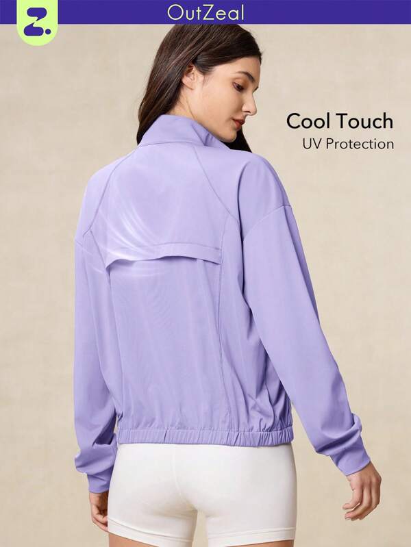 OutZeal SunProof UPF50+ Cooling Breathable Sun Protection Jacket Women With Zipper Pockets Athletic Workout Gym