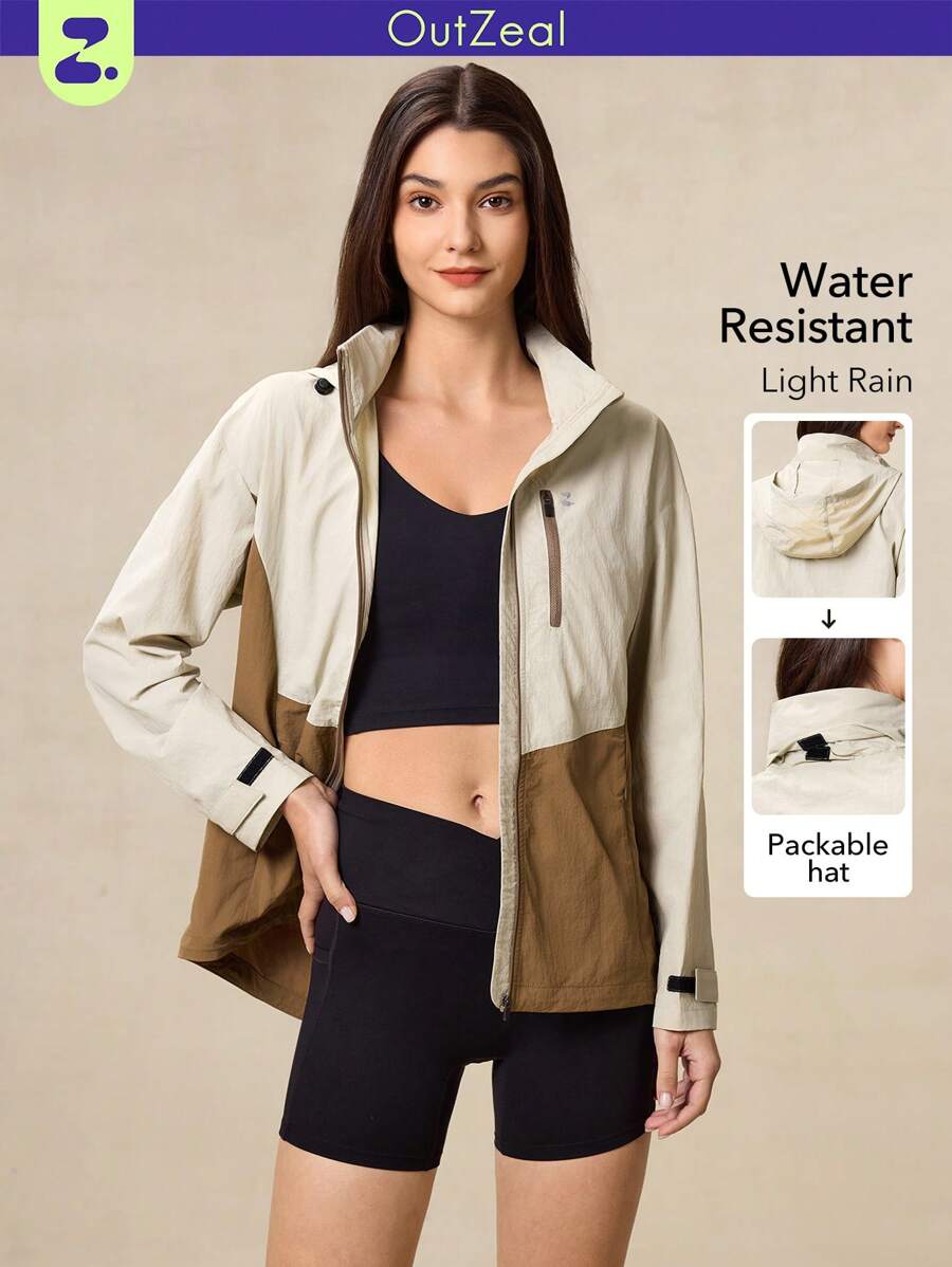 OutZeal OutZeal WaterProof Lightweight Breathable Tear Resistant Nylon Color Blocking Hiking Jacket