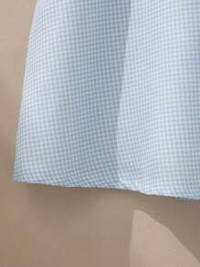 Souflis Souflis 女婴夏季清新蓝白格子甜美无袖荷叶边连衣裙 - 藍白色 - 查看 7