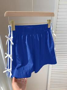 Comfortcana Shorts casuales de dama azul marino, prácticos y versátiles, para el verano
