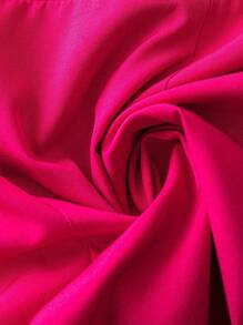 SHEIN Tall 大码女式松紧腰百搭休闲直筒宽松裤 - 玫紅色 - 查看 4