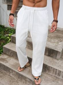 Manfinity Nomadique Pantalon de travail casual pour hommes à cordon de serrage et poche, couleur unie