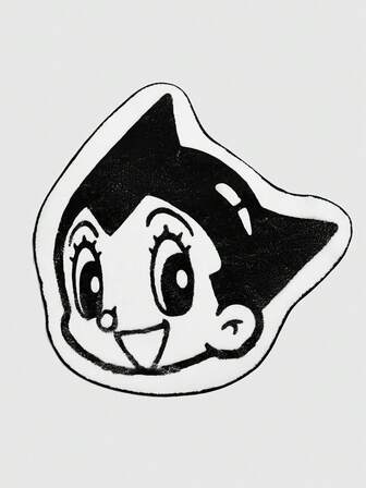Astro Boy X ROMWE بطانية زخرفية سميكة من الفرو الصناعي المنمط بشكل رسوم كرتونية على طراز رجعي لفتاة