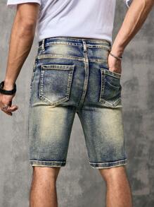Manfinity LEGND 大码男士做旧水洗牛仔短裤
